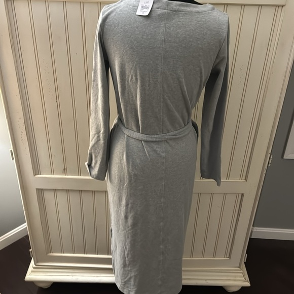 J Jill Pure Jill Gray Long Sleeve Pullover Side Slits Maxi Dress - Picture 6 of 10